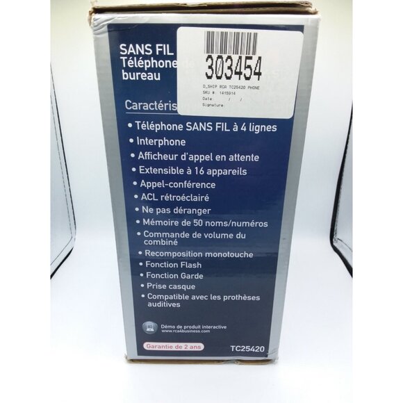 RCA Visys 4 Line Business Cordless Office Phone TC25420 with Box - Picture 7 of 15